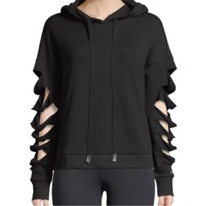ALO Yoga Black Cutout Sleeve Hoodie
